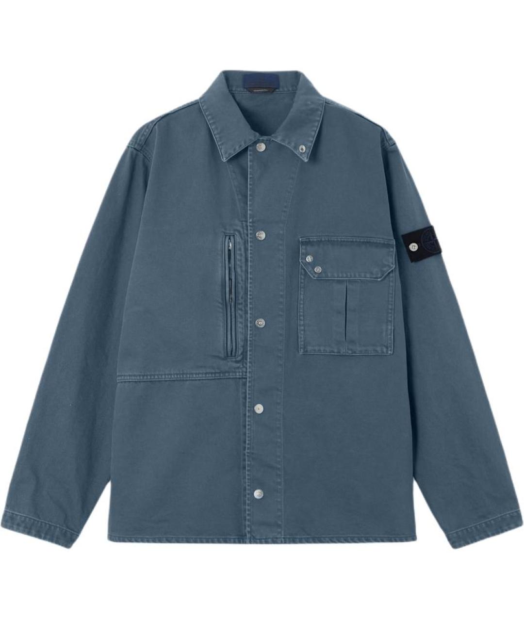STONE ISLAND Синяя хлопковая классическая рубашка, фото 1