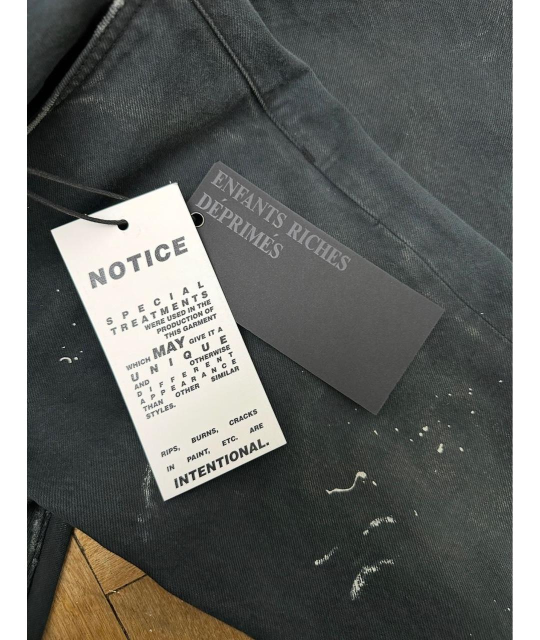 Enfants Riches Déprimés Черные хлопковые прямые джинсы, фото 7