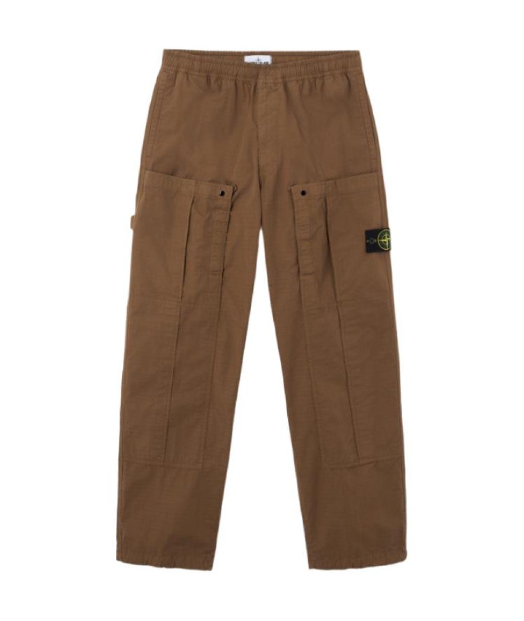 STONE ISLAND Коричневые брюки чинос, фото 1