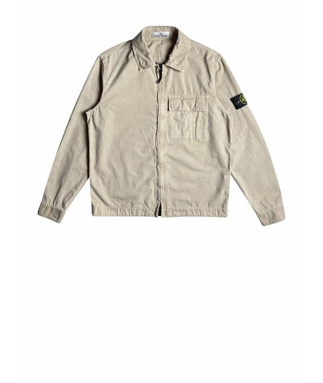 STONE ISLAND Бежевая хлопковая кэжуал рубашка, фото 1