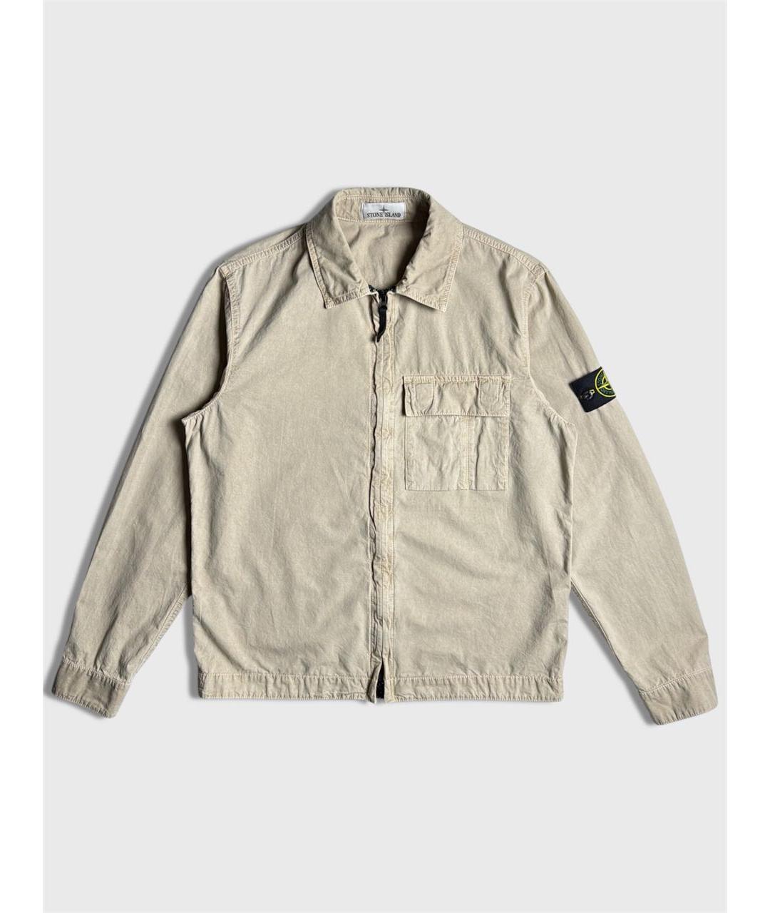 STONE ISLAND Бежевая хлопковая кэжуал рубашка, фото 6