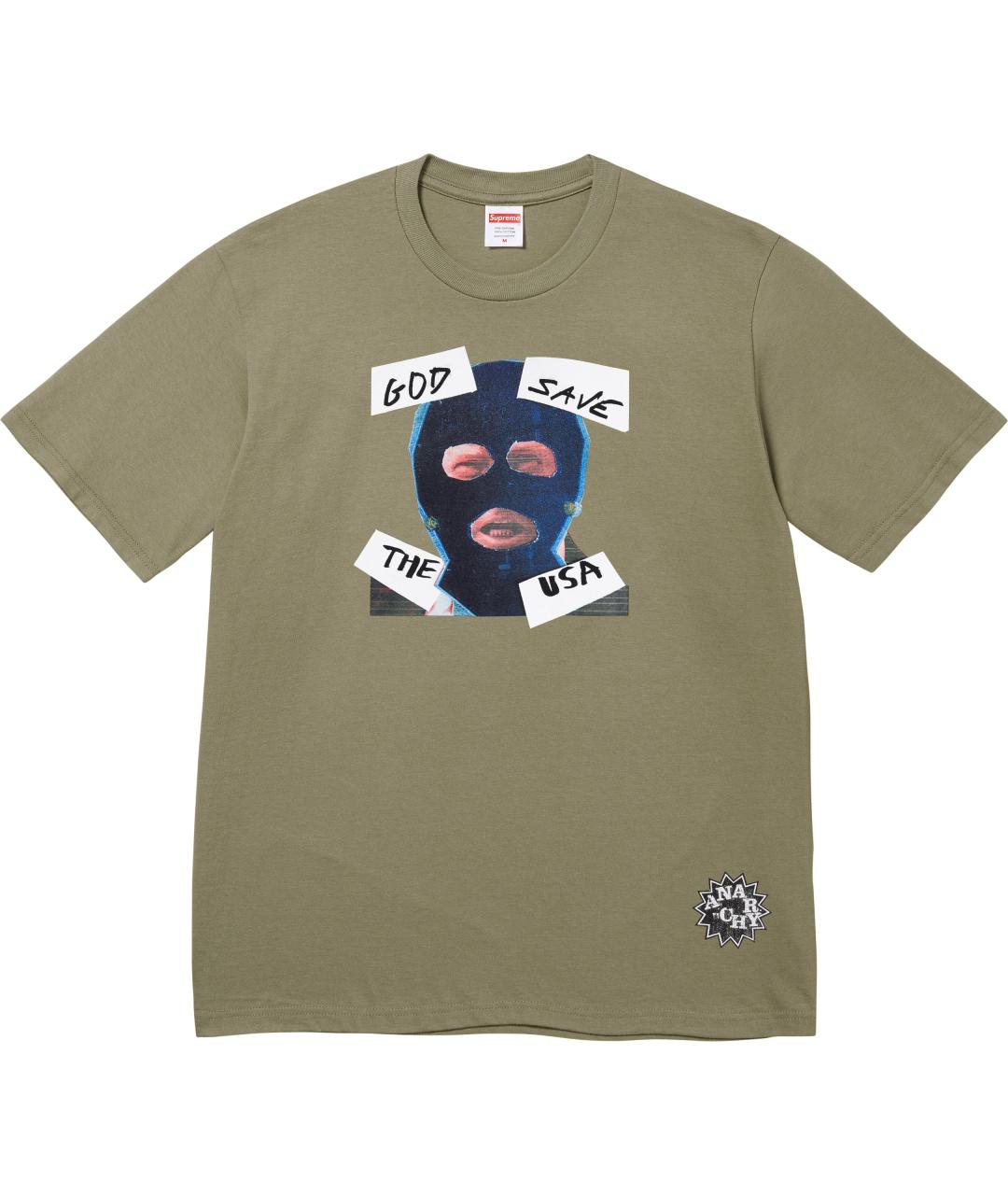 SUPREME Хаки футболка, фото 1