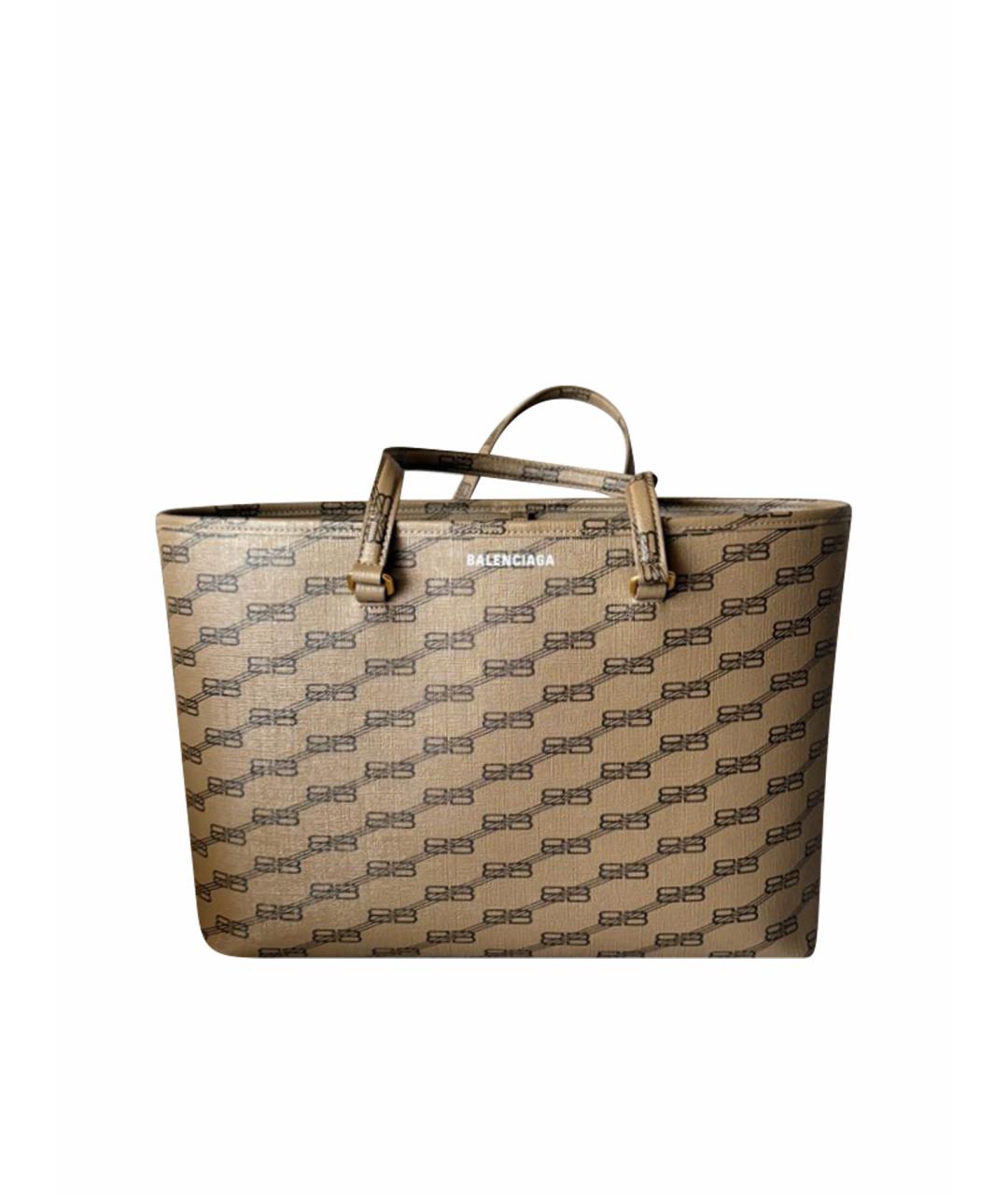 BALENCIAGA Коричневая сумка тоут из искусственной кожи, фото 1