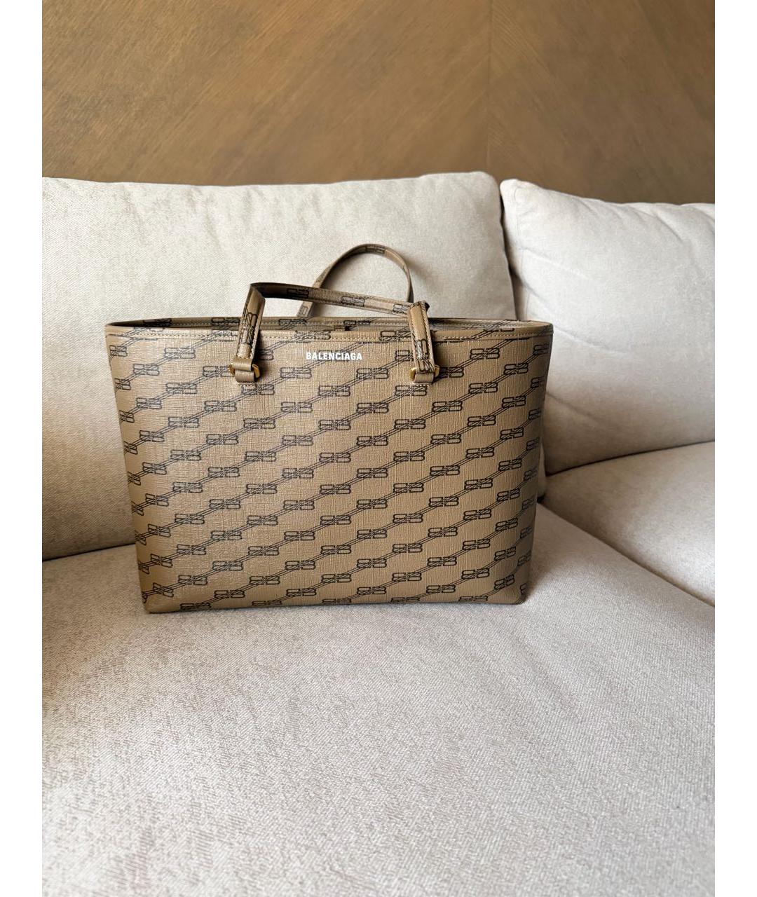 BALENCIAGA Коричневая сумка тоут из искусственной кожи, фото 5