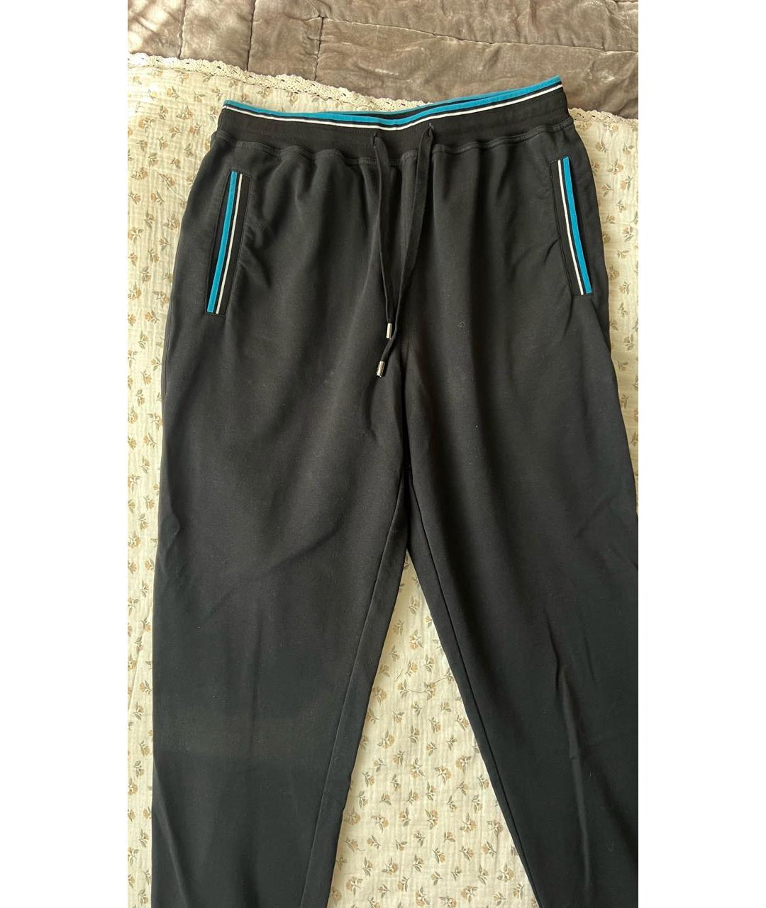 STEFANO RICCI Черные хлопковые повседневные брюки, фото 3