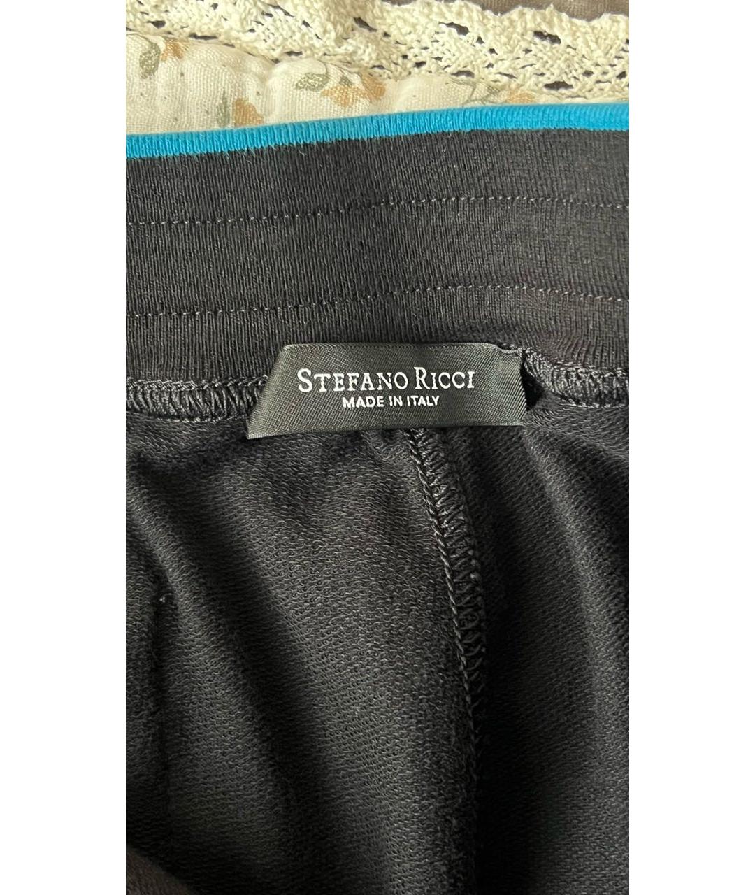 STEFANO RICCI Черные хлопковые повседневные брюки, фото 4