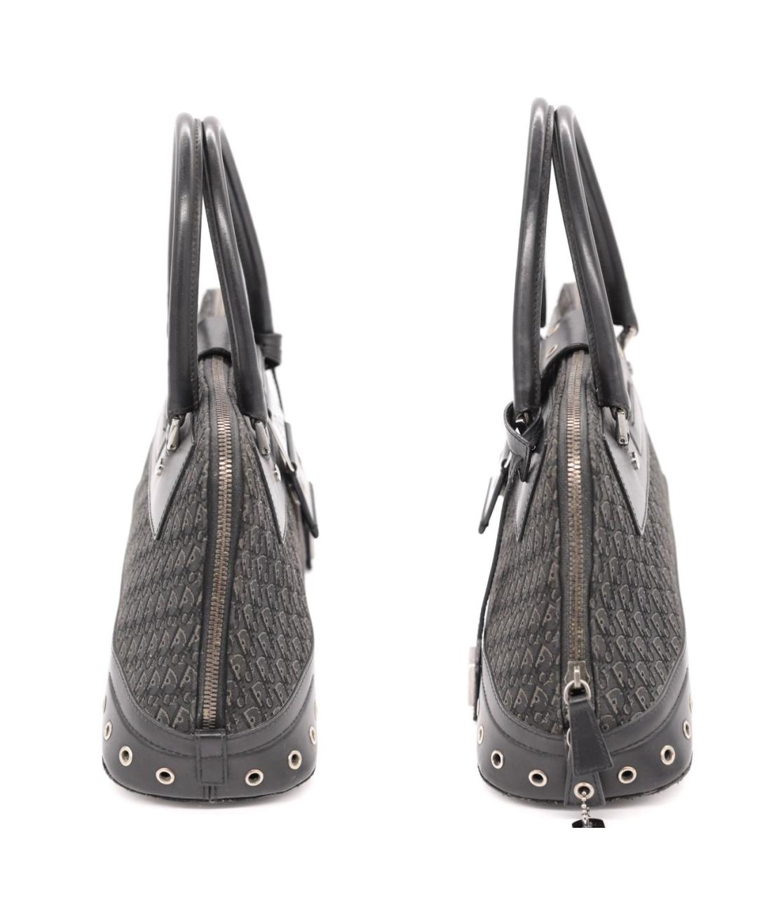 CHRISTIAN DIOR Черная жаккардовая сумка с короткими ручками, фото 3