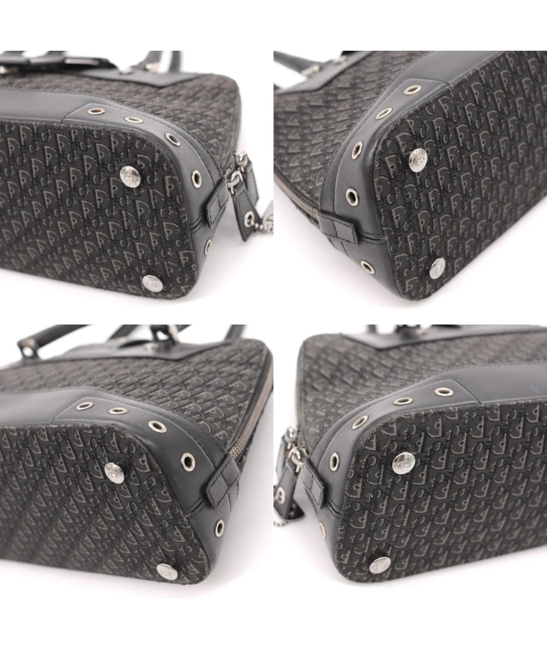 CHRISTIAN DIOR Черная жаккардовая сумка с короткими ручками, фото 5