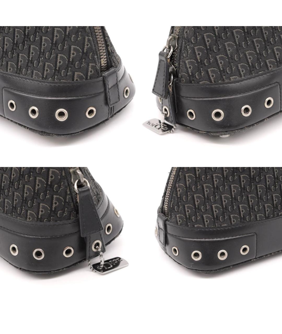 CHRISTIAN DIOR Черная жаккардовая сумка с короткими ручками, фото 4