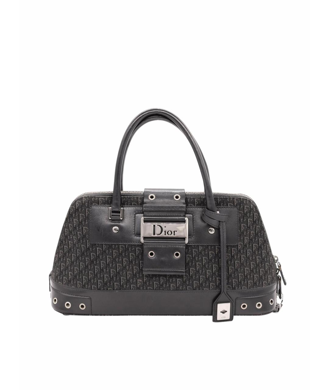 CHRISTIAN DIOR Черная жаккардовая сумка с короткими ручками, фото 1