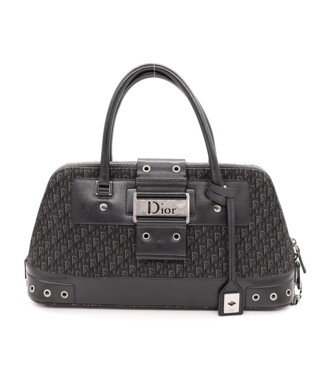 CHRISTIAN DIOR Черная жаккардовая сумка с короткими ручками, фото 9