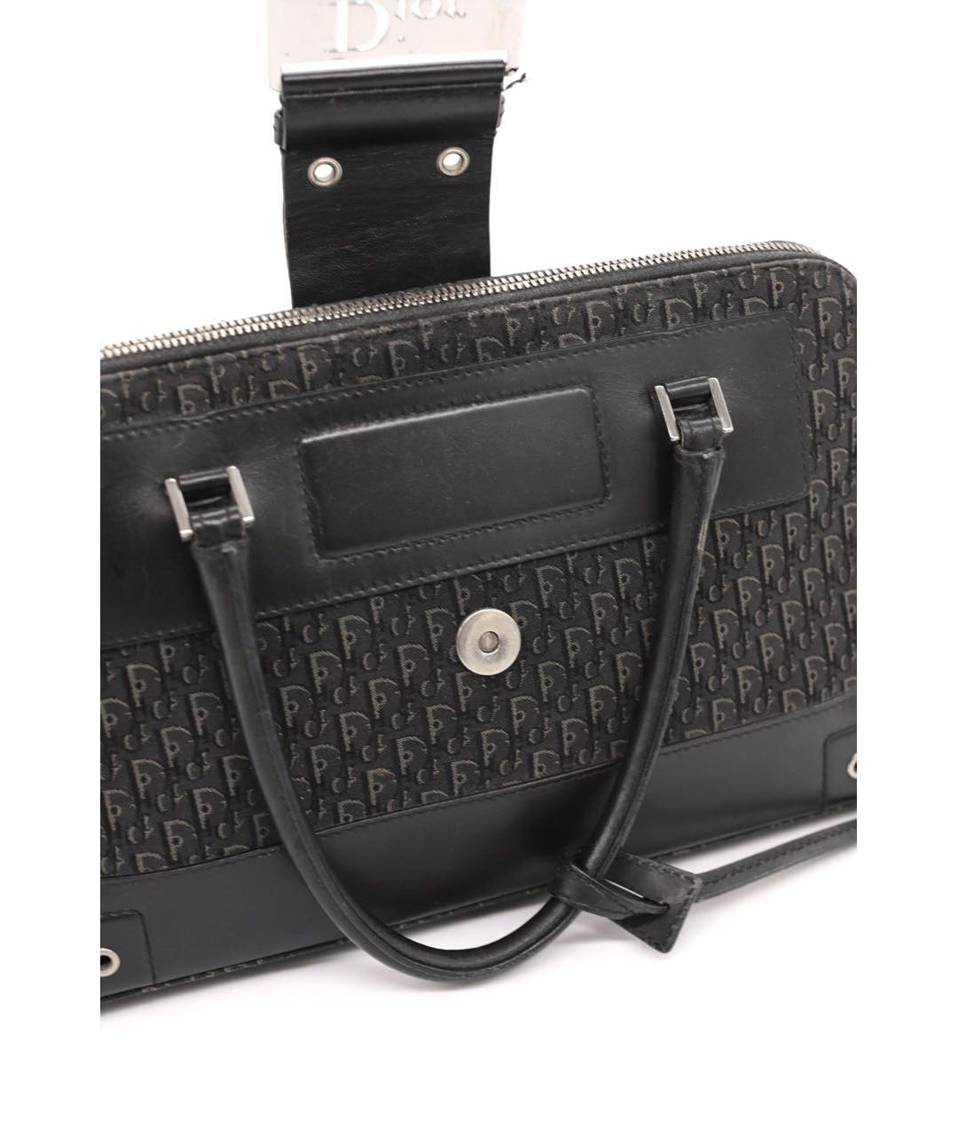 CHRISTIAN DIOR Черная жаккардовая сумка с короткими ручками, фото 8