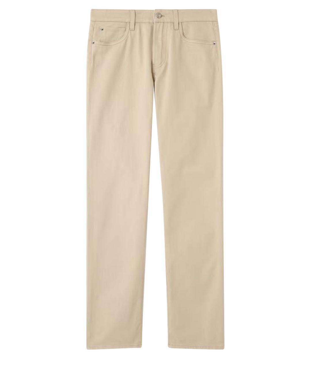 LORO PIANA Бежевые хлопковые прямые джинсы, фото 1