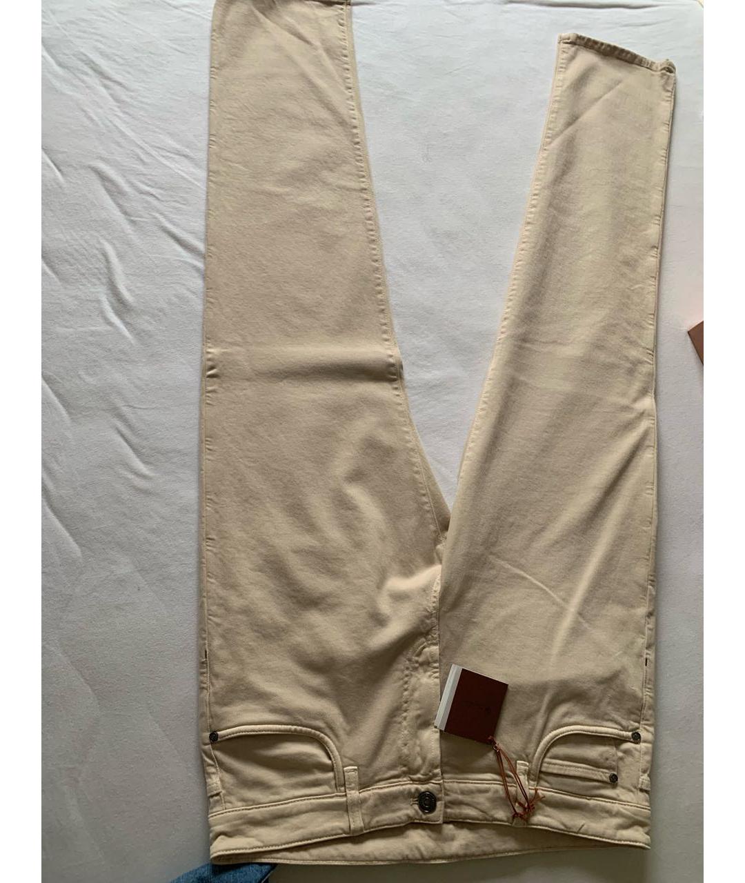 LORO PIANA Бежевые хлопковые прямые джинсы, фото 2