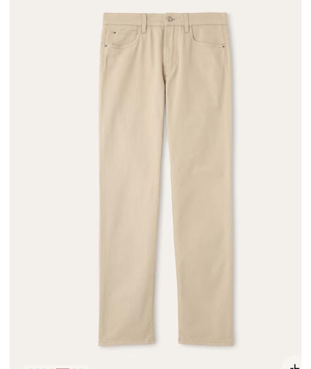 LORO PIANA Бежевые хлопковые прямые джинсы, фото 9