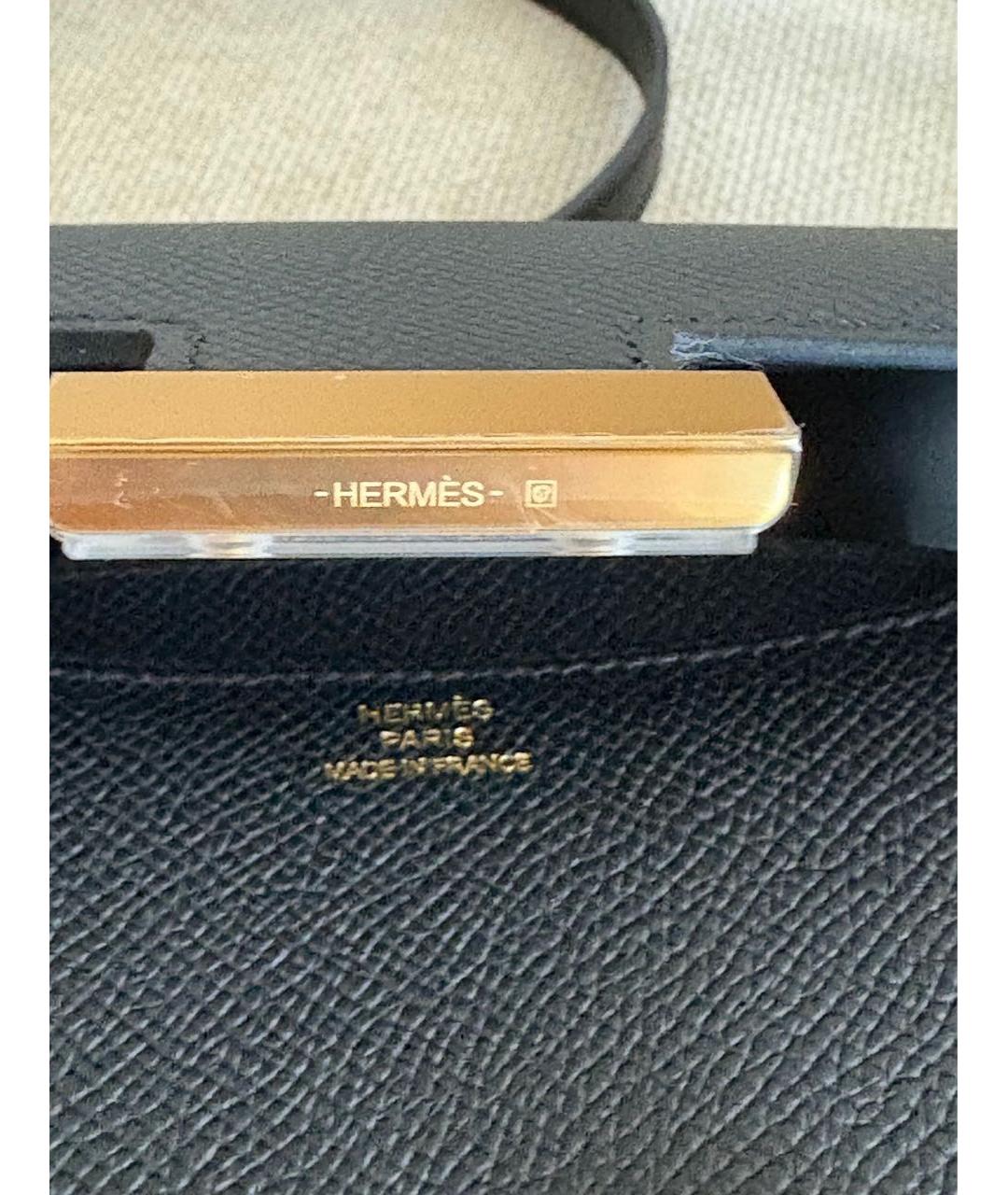 HERMES Черная кожаная сумка через плечо, фото 3