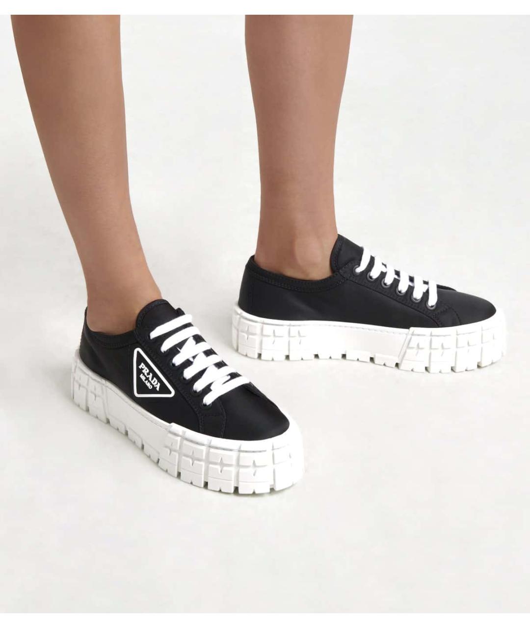 PRADA Черные низкие кроссовки / кеды, фото 7