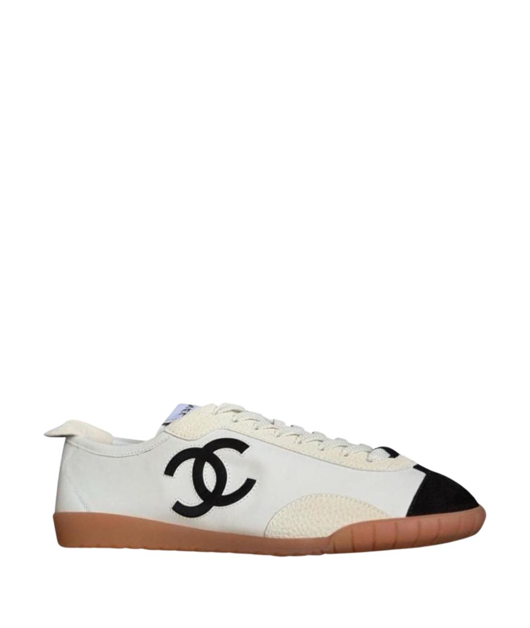 CHANEL Белые кожаные кеды, фото 1