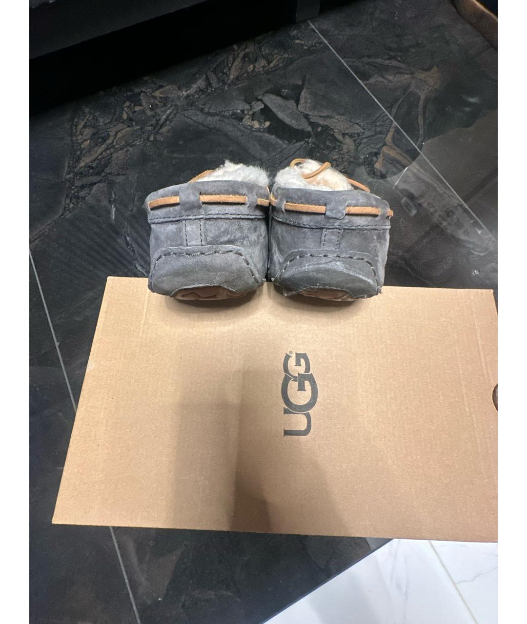 UGG AUSTRALIA Серые замшевые мокасины, фото 4