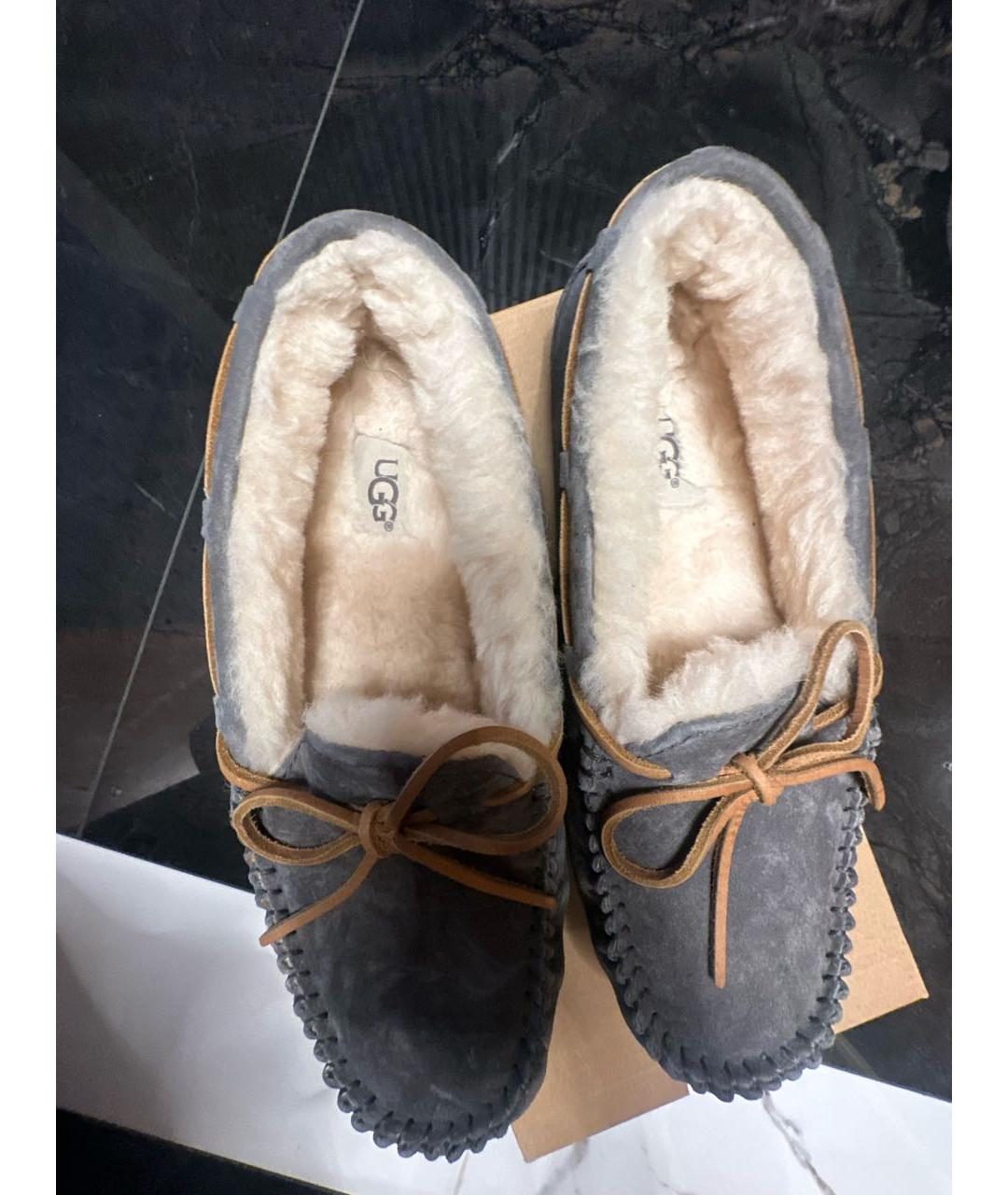 UGG AUSTRALIA Серые замшевые мокасины, фото 5