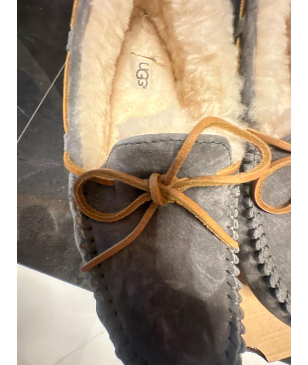 UGG AUSTRALIA Серые замшевые мокасины, фото 7