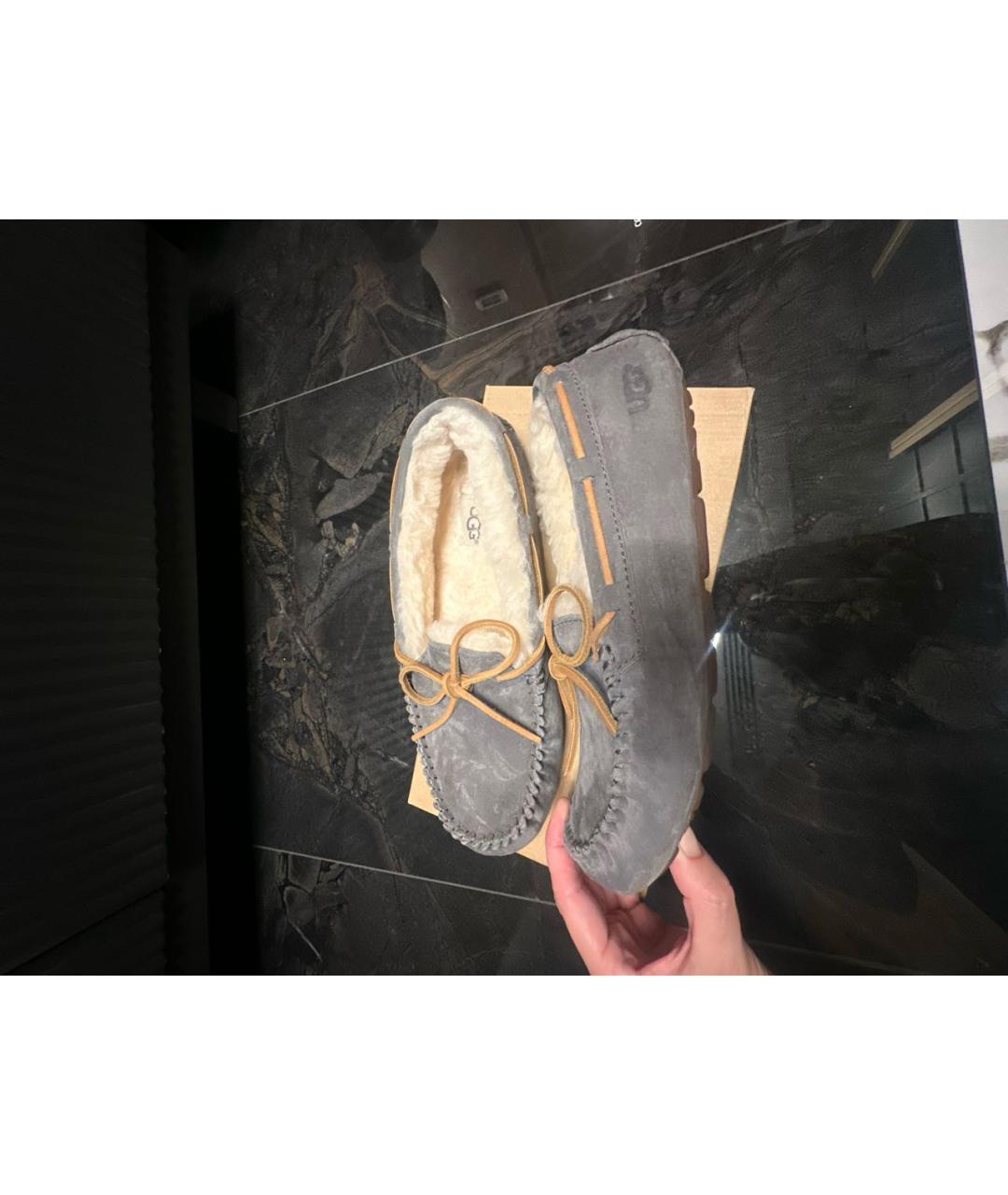 UGG AUSTRALIA Серые замшевые мокасины, фото 8