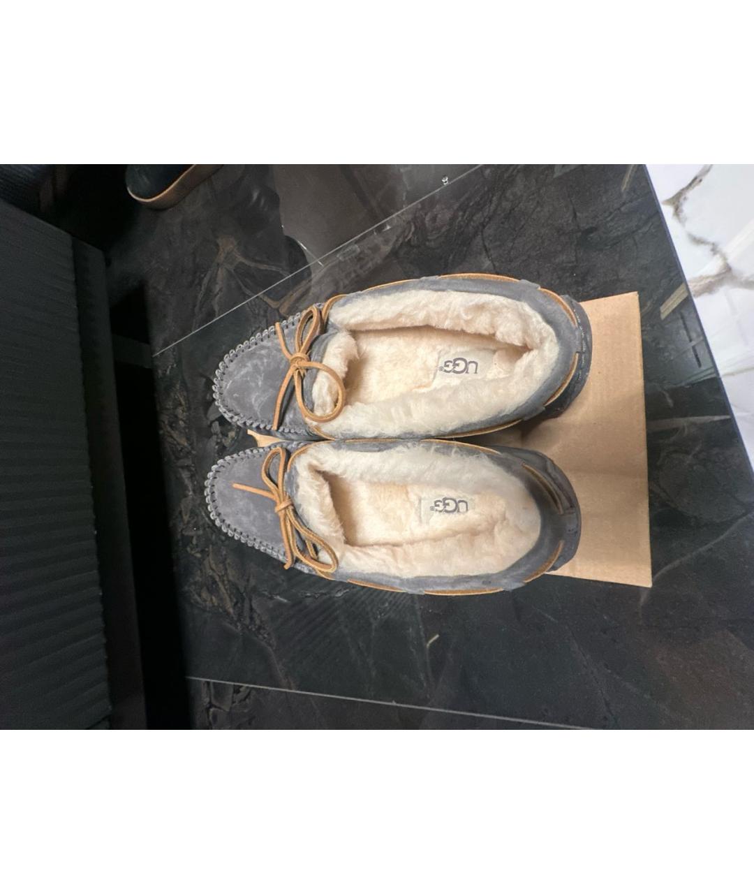 UGG AUSTRALIA Серые замшевые мокасины, фото 3