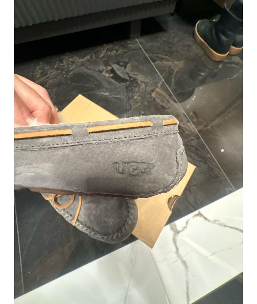 UGG AUSTRALIA Серые замшевые мокасины, фото 6