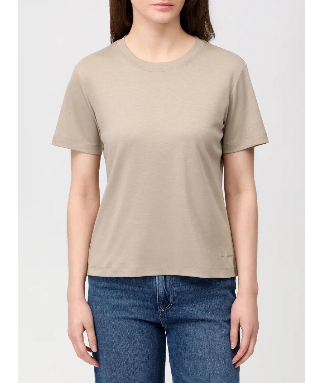 YVES SALOMON Бежевая футболка, фото 4