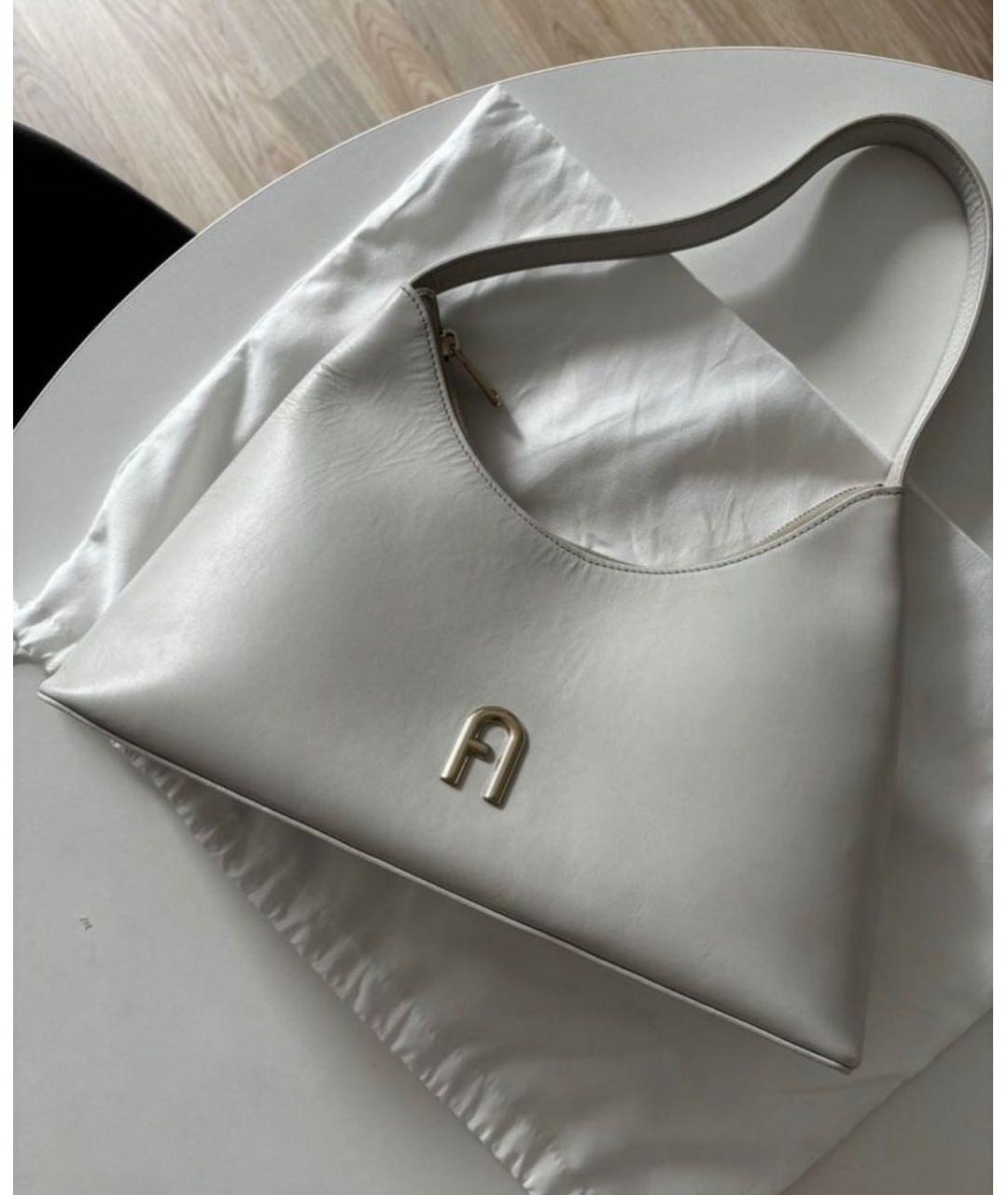 FURLA Белая кожаная сумка с короткими ручками, фото 2