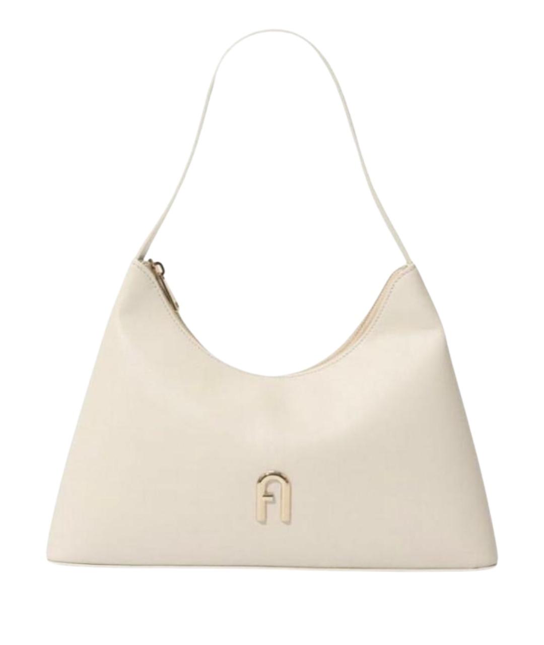 FURLA Белая кожаная сумка с короткими ручками, фото 1