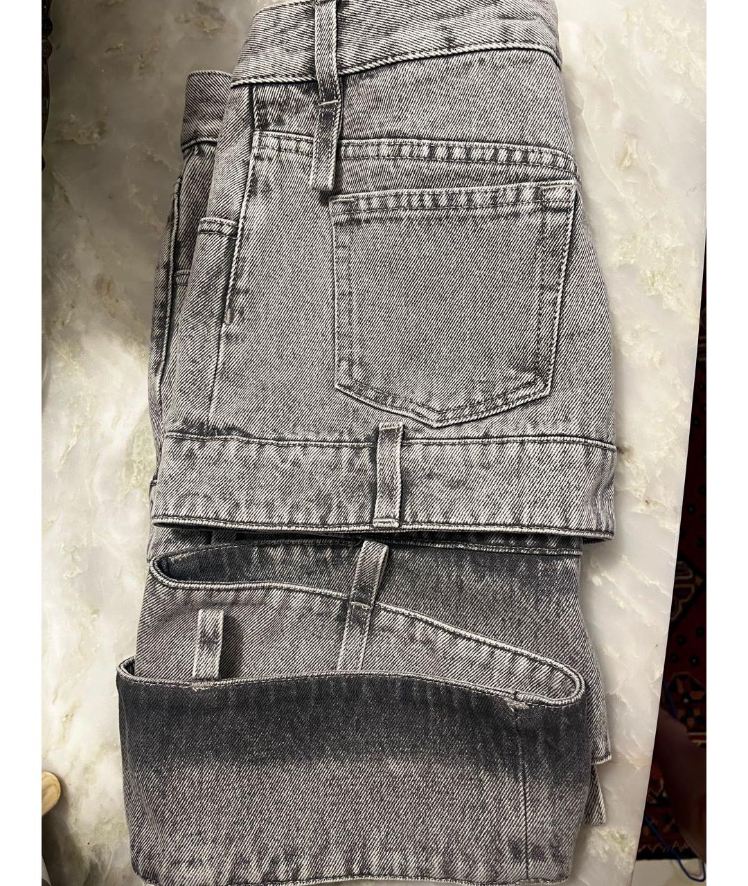 THE ATTICO Серая деним юбка мини, фото 5