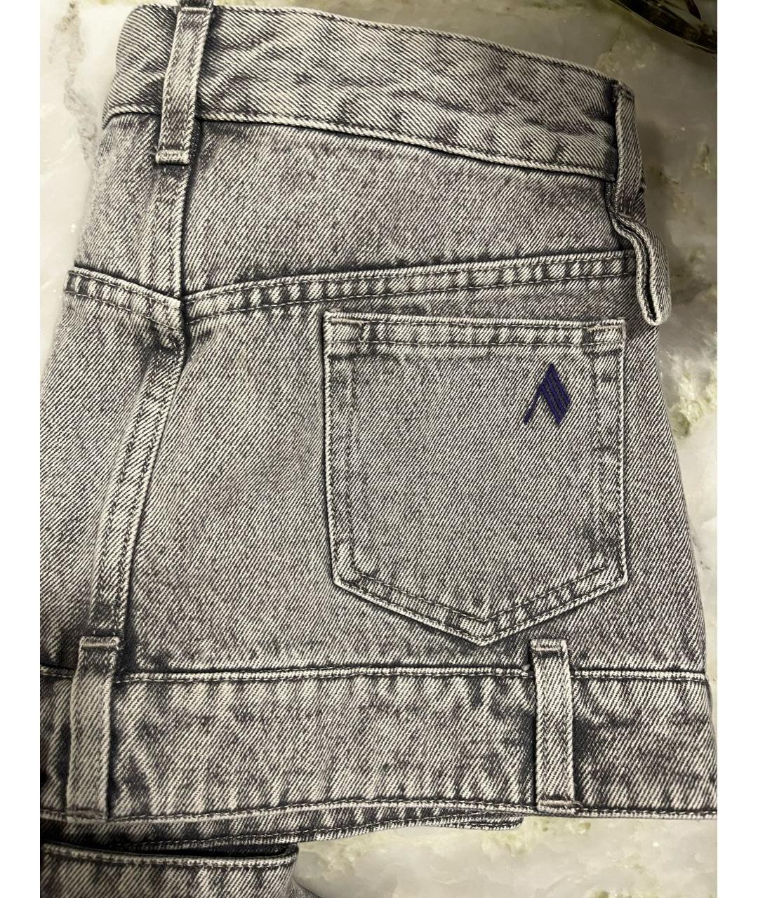 THE ATTICO Серая деним юбка мини, фото 4