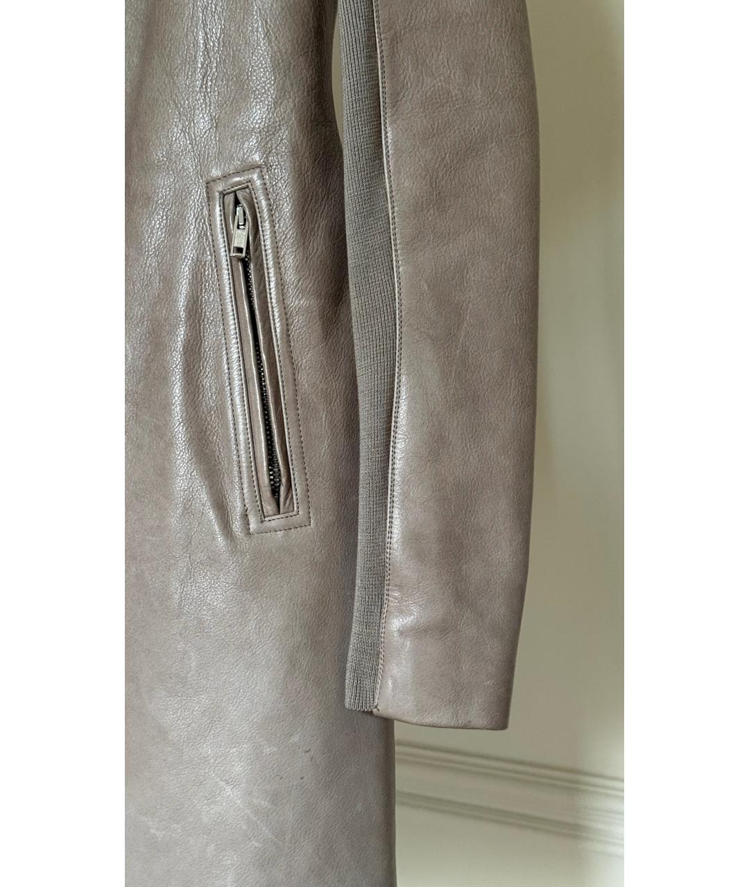 RICK OWENS Бежевая кожаная куртка, фото 5