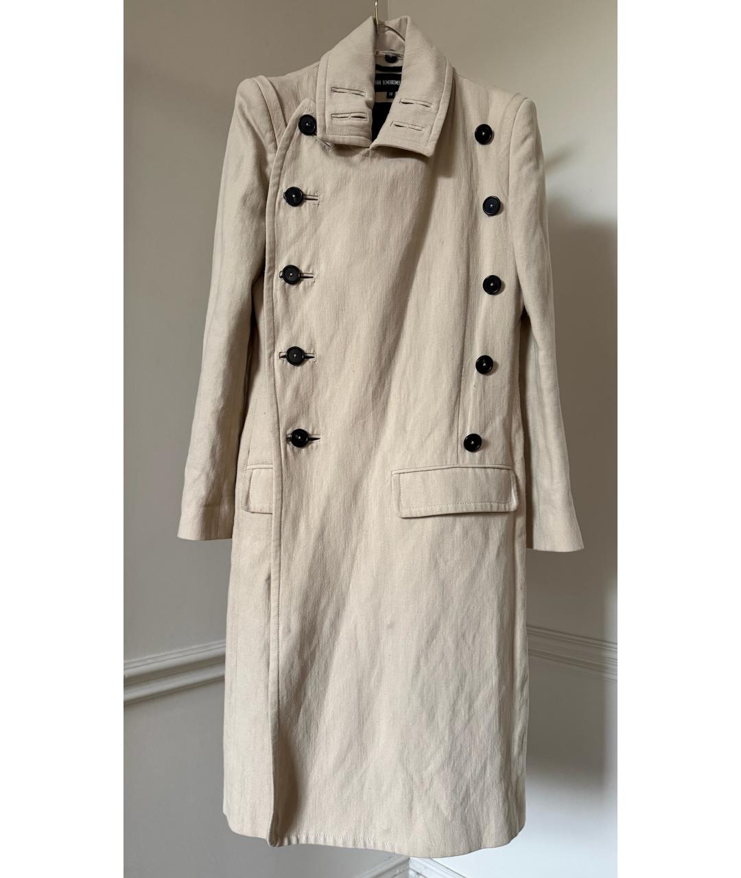 ANN DEMEULEMEESTER Бежевое пальто, фото 8