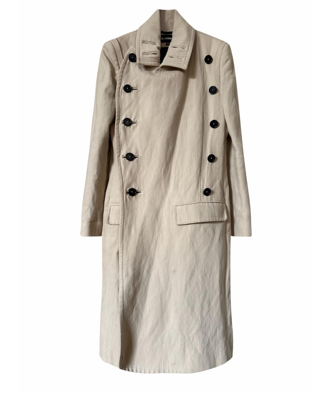 ANN DEMEULEMEESTER Бежевое пальто, фото 1