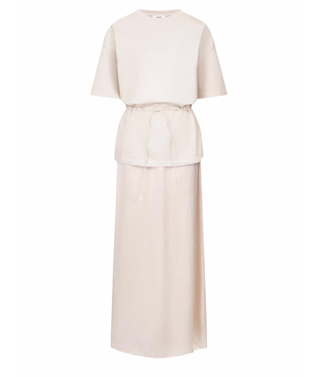 HAIKURE Бежевое шелковое повседневное платье, фото 1