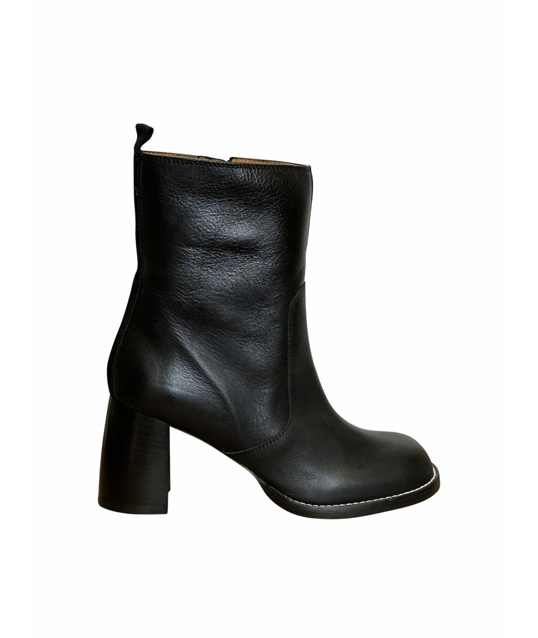 JOSEPH Черные кожаные полусапоги, фото 1