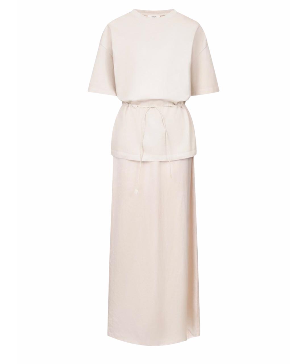 HAIKURE Бежевое шелковое повседневное платье, фото 1