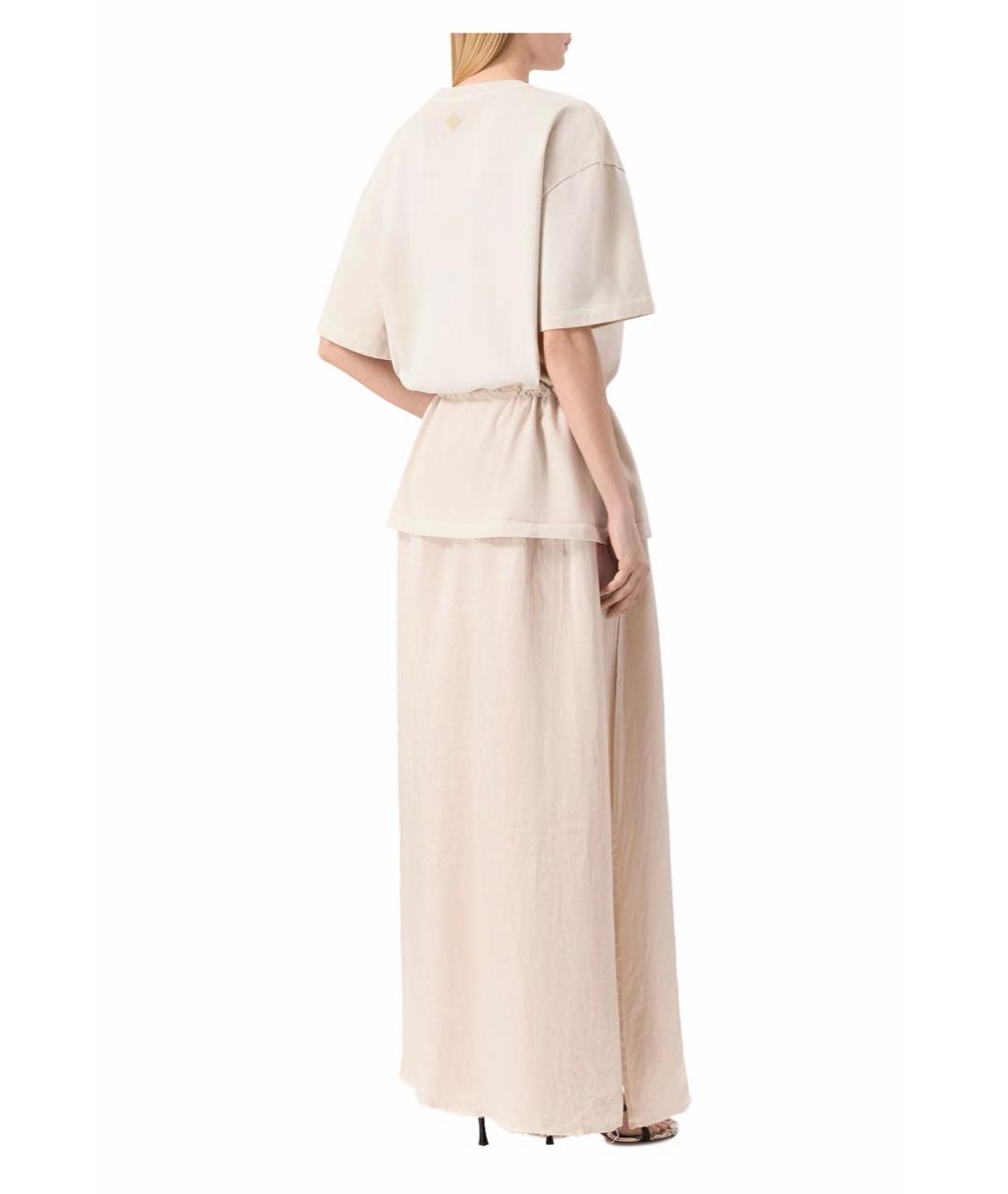 HAIKURE Бежевое шелковое повседневное платье, фото 2