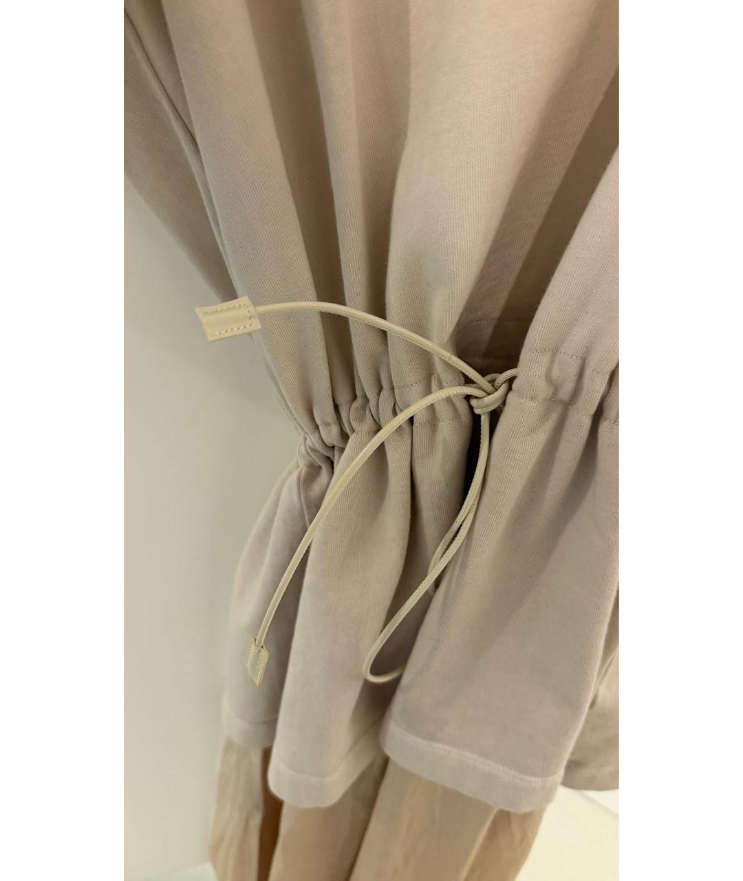 HAIKURE Бежевое шелковое повседневное платье, фото 6