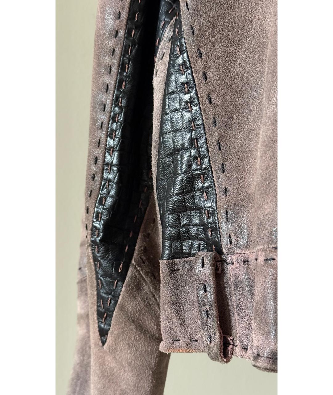 JUST CAVALLI Коричневая замшевая куртка, фото 4