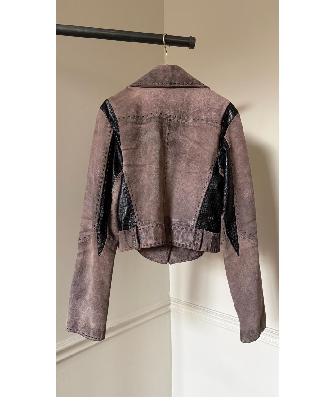 JUST CAVALLI Коричневая замшевая куртка, фото 2