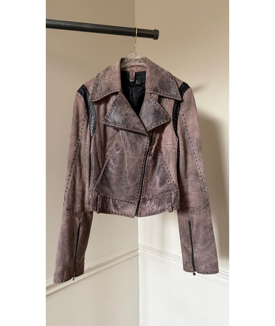 JUST CAVALLI Коричневая замшевая куртка, фото 7