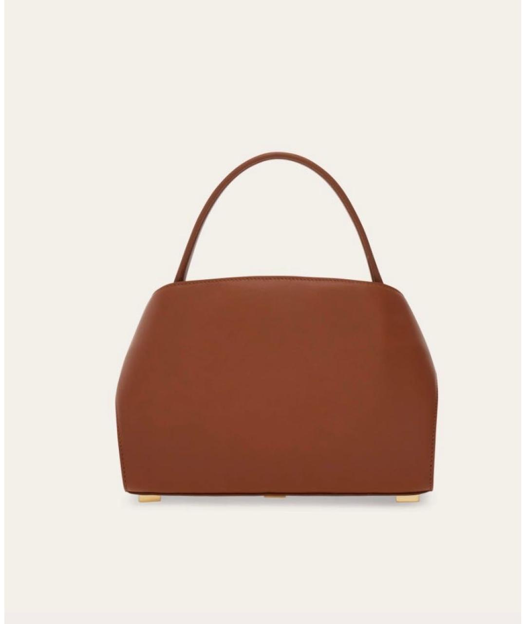 FERRAGAMO Коричневая кожаная сумка с короткими ручками, фото 3