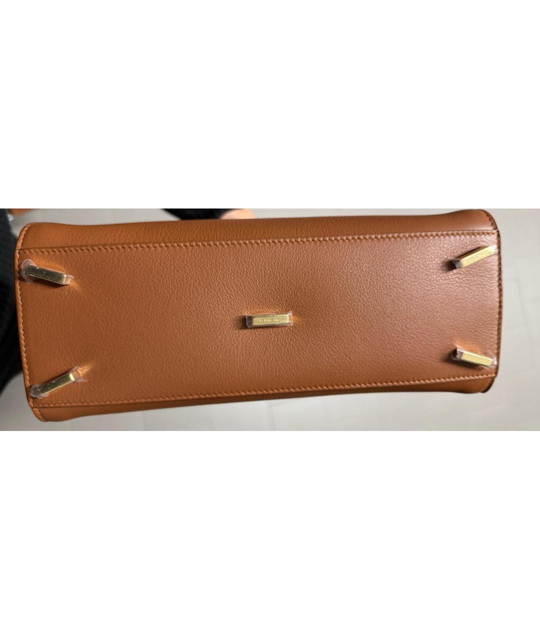 FERRAGAMO Коричневая кожаная сумка с короткими ручками, фото 7