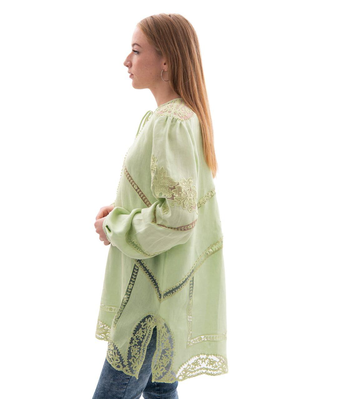 ERMANNO SCERVINO Зеленая льняная блузы, фото 3