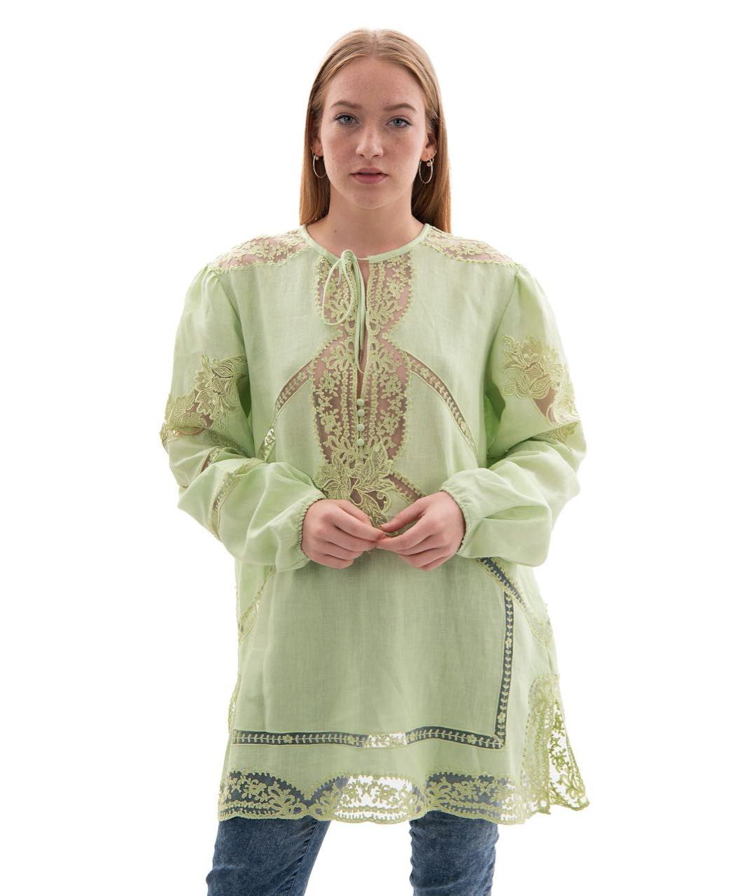 ERMANNO SCERVINO Зеленая льняная блузы, фото 2