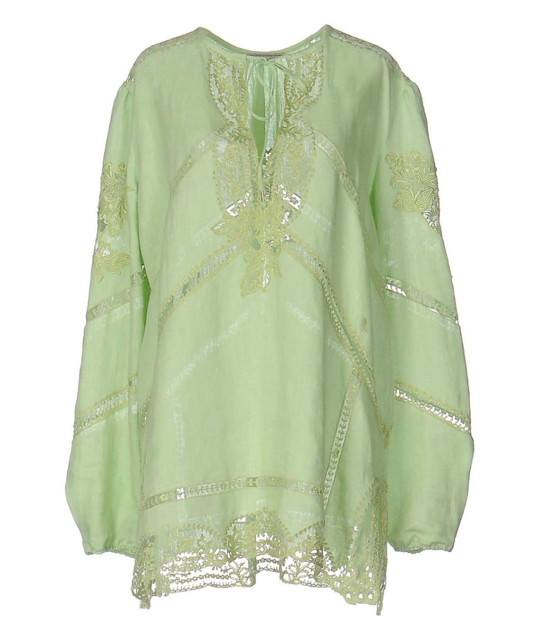 ERMANNO SCERVINO Зеленая льняная блузы, фото 1