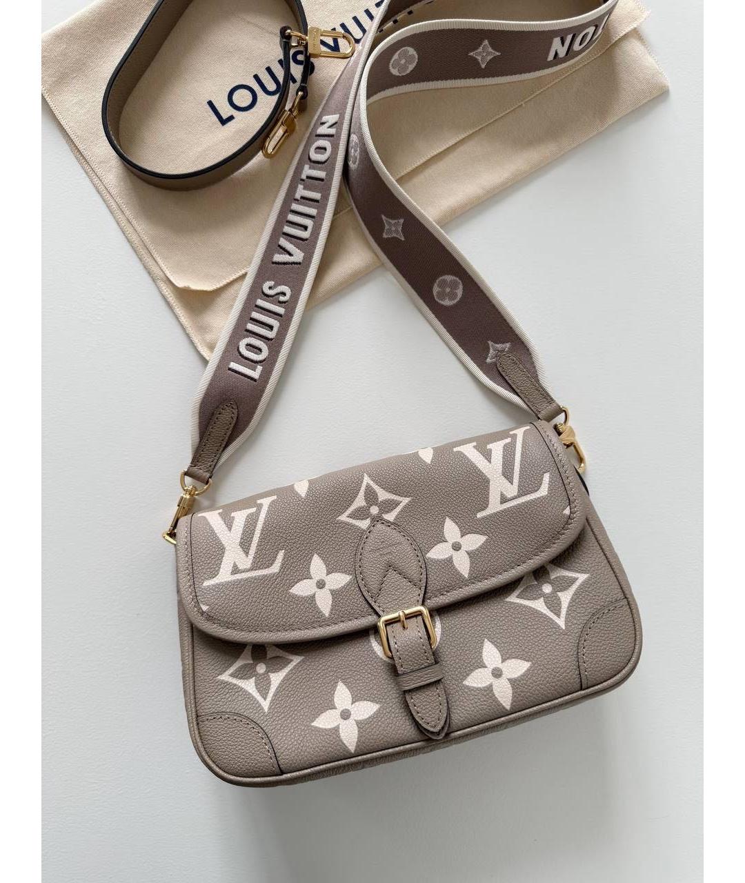 LOUIS VUITTON Бежевая кожаная сумка через плечо, фото 5